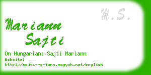 mariann sajti business card